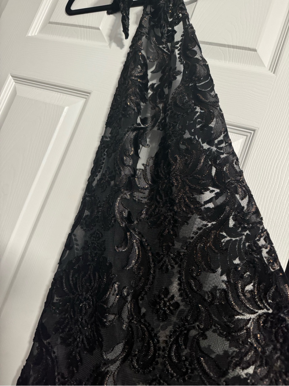 Fashion Nova Victoria Halter Lace Jumpsuit – Black - Picture 5 of 7